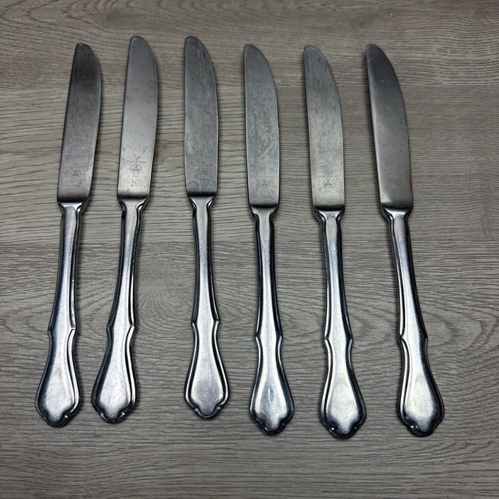 Pfaltzgraff Briarwood Stainless Steel Flatware Knife Set Of 6 Glossy Finish